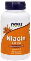 Капсулы NOW Niacin, 500 мг, 100 шт