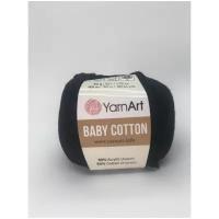 Пряжа YarnArt Baby cotton черный (460), 50%хлопок/50%акрил, 165м, 50г, 2шт