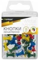 Кнопки канцелярские inформат 30 шт гвоздики ассорти KGC-30P