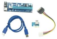 Райзер для видеокарты Riser Card Ver 006, PCI-E x16, molex 4 pin, USB 3.0, 60см, синий, кабели в комплекте