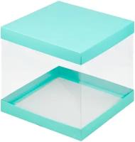 Упаковка для торта на 1,5 кг. 23,5х23,5х22 прозрачная Тиффани премиум
