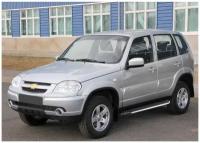 Пороги на автомобиль "Premium" Rival для Chevrolet Niva 2002-2020, 160 см, 2 шт, алюминий, A160ALP.1001.2