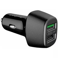 АЗУ Dorten 2-Port USB 30W Car Quick Charger QC3.0+2.4A Black