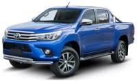 Защита переднего бампера d76+d57 Rival для Toyota Hilux VIII (кроме Exclusive) 2015-н. в, нерж. сталь, R.5716.001