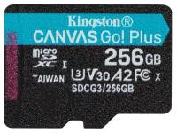 Карта памяти microSDXC UHS-I U3 Kingston Canvas Go! Plus 256 ГБ, 170 МБ/с, Class 10, SDCG3/256GBSP, 1 шт., без адаптера