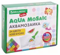 BRAUBERG Аквамозаика 24 цвета 4200 бусин, с трафаретами, инструментами и аксессуарами, BRAUBERG KIDS, 664916