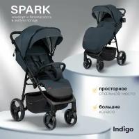 Коляска прогулочная Indigo Spark всесезонная, темно-серый