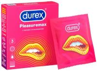 Презервативы Durex Pleasuremax рельефные с ребрами и пупырышками 3 шт