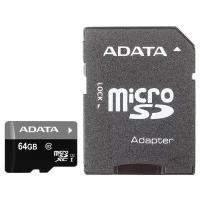 64GB microSDHC A-Data Class10 AUSDX64GUICL10-RA1 + адаптер