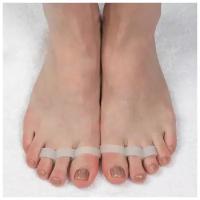 Корректоры-разделители для пальцев ног, 2 разделителя, силиконовые, 7 × 2 см, пара, цвет белый