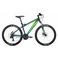 Велосипед FORWARD FLASH 26 1.0 (26" 21 ск. рост 19") 2020-2021, синий/ярко-зеленый, RBKW1M16G048