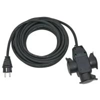 1167810301 Brennenstuhl удлинитель-переноска Extension Cable,10м., кабель черный 1,5мм2, 3 роз.,IP44