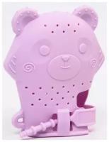 Прорезыватель рукавичка «Мишка», силиконовый, цвет фиолетовый 6537257
