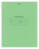 Тетрадь школьная 12л, А5 Hatber (крупная клетка, скрепка, зеленая бумажная обложка) (12Т5B8 05112, T058091)