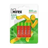 Аккумулятор ААА Mirex HR03 800мА/ч Ni-Mh в блистере 4шт