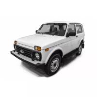 Пороги алюминиевые с площадкой "BLACK" (арт. F128ALB.6004.1) LADA 4x4 3D 1977- н.в