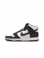 Кроссовки NIKE Dunk High, размер 42.5 EU, белый, черный