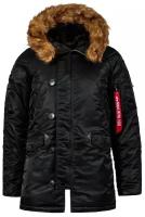 Куртка аляска Alpha Industries Slim Fit N-3B Parka, black-orange (размер: xxl, российский размер: 54)