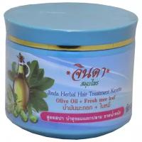 Jinda herbal treatment olive oil маска для волос восстанавлнение и увлажнение, с кератином и маслом оливы, 400 гр