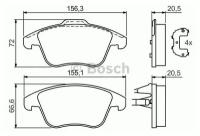 Колодки дисковые передние для ford galaxy/s-max 2.0/1.8tdci/2.0tdci 06 Bosch 0986494169