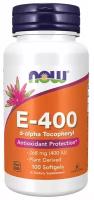 NOW FOODS Vitamin E-400 (Витамин Е как ацетат d-альфа-токоферола) 100 мягких капсул (Now Foods)