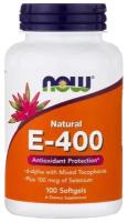 Капсулы NOW Natural E-400 Mixed Tocopherols with Selenium, 100 шт