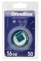 Флешка OltraMax 50, 16 Гб, USB2.0, чт до 15 Мб/с, зап до 8 Мб/с, голубая 9441537