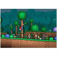 Пазл Картонный 29x20 см Terraria (террария, майнкрафт, пиксели, крафт, пейзаж, игровой мир) - 27