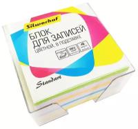 Блок для записей бумажный Silwerhof Стандарт 701031 90х90х45мм 80г/м2 (5 цветов в упаковке в подставке)