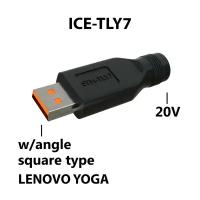 Коннектор адаптер переходник питания для ноутбуков, 3 pin 20V-square type with angle (USB 3.0 Type-A)