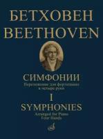 17782МИ Бетховен Л. ван Симфонии. Том 1 No1-5. Переложение для ф-но в 4 руки, издательство "Музыка"