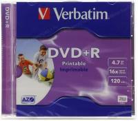 DVD+R 4.7GB Verbatim 16x Printable, jewel (43507)