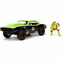 Набор Hollywood Rides Машинка с Фигуркой Jada Toys 2.75"+1:24 Hollywood Rides TMNT HWR 1967 Chevrolet Camaro w/ Raphael Figure 33386