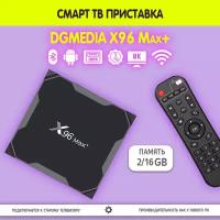 Смарт ТВ приставка DGMedia X96 Max+, Андроид медиаплеер 2/16 Гб, Wi-Fi, 4K, Amlogic S905X3