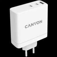 Canyon Зарядное устройство сетевое Canyon H-140 2USB-C/A 140W, белый (GaN)