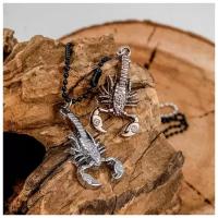 Кулон "Неразлучники" скорпион, цвет медно-серебряный, 50см