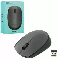 Мышь беспроводная LOGITECH M170, 2 кнопки + 1 колесо-кнопка, оптическая, черная, 910-004642