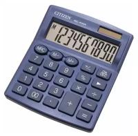 Калькулятор настольный CITIZEN SDC-810NRNVE, компактный (124х102 мм), 10 разрядов, двойное питание, темно-синий, 1 шт