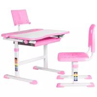 Комплект Anatomica Avgusta: детская парта и стул белый/розовый