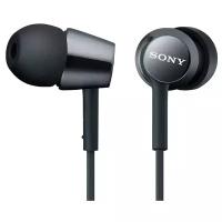 Гарнитура Sony вкладыши MDR-EX155AP 1.2м черный проводные в ушной раковине (MDR-EX155APB)