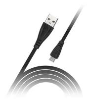 Кабель Smartbuy iK-12RG, USB2.0 (A) - microUSB (B), резиновая оплетка, 2A output,1м, черный
