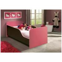 Детская кровать с бортиком Микки Венге/Розовый
