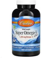 Капсулы Carlson Labs Wild Caught Super Omega-3 Gems, 400 г, 600 мг, 180 шт