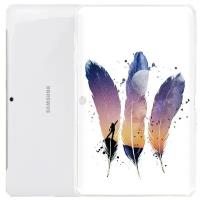 Чехол задняя-панель-накладка-бампер MyPads небесные перья для Samsung Galaxy Tab 2 10.1 P5100/P5110 противоударный