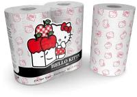 Полотенца бумажные "Hello Kitty" с рисунком, серия Disney, 3 сл, 2 рул/75 л, World Cart