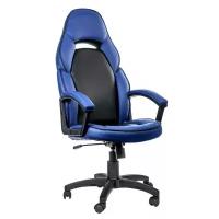 Компьютерное кресло РосКресла Racer игровое, обивка: экокожа, цвет: синий/черный