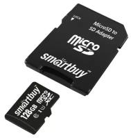 Карта памяти SmartBuy microSDXC 128Gb UHS-I Cl10 +ад, SB128GBSDCL10-01