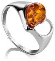 Amberholl Красивое кольцо «Эвридика» из серебра и коньячного янтаря