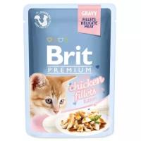 Влажный корм для котят Brit Premium, беззерновой, с куриным филе 85 г (кусочки в соусе)