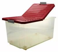 Ящик (контейнер) для хранения с двойной складной крышкой Unibox 57 л на колесиках BranQ